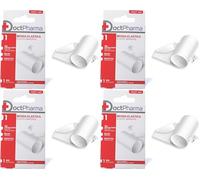 Doctpharma Benda Elastica 4 m x 6 cm, Cotone Elastico Orlato con Graffetta, Ipoallergenica, Dermatologicamente Testata, Bianco (Confezione da 4)
