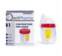 Doctpharma Contenitore per Urine 120 ml Sterile con Tappo a Vite, Barattolo Raccolta Campioni Urinari con Etichetta, Monouso per Analisi Cliniche e Laboratorio, Chiusura Ermetica Antiperdita