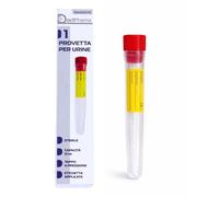 Doctpharma Provetta per Urine 12 ml Sterile con Tappo a Pressione, Contenitore Raccolta Campioni Urinari con Etichetta, Monouso per Analisi Cliniche e Laboratorio, Chiusura Ermetica Antiperdita