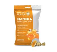 Docugh di Manuka Drops Drops Manuka Middles 30 gocce (confezione di 1) Losulia di gola in borsa infuse con il miele di manuka crudo Vitamina C e Ging
