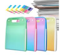 Document Folder Organizer with 13 Pockets, 4 Pack Waterproof Expanding Accordion File Storage for A4 Paper Receipts Bills School Office Supplies Travel Filing System, 37.3 X 24.2 Cm