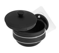DODAMOUR Posacenere da parete con coperchio, posacenere per fumatori in acciaio inox, per interni, antivento, per bagno, soggiorno, hotel, scomparto (nero)