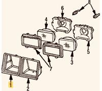 DODGE 600/400 81-85 CORNICE MODANATURA FARO FANALE ANTERIORE Dx OEM 4270558