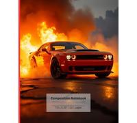 Dodge Challenger Demon SRT Through Flames - Journal Notebook for Kids | American Muscle Car | 110 pages, 7.5 x 9.25"