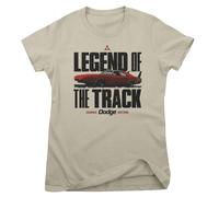 Dodge Charger Daytona T-Shirt Donna Collo Rotondo Manica Corta Khaki/White