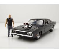 Dodge Charger R/T 1970 Nero Fast & Furious Con Figura Di Dom 1:24 Jada Toys