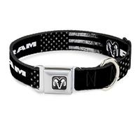Dodge Pet Collar, Dog Collar Metal Seatbelt Buckle, Ram Text and Logo Americana