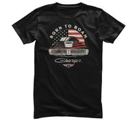 Dodge T-Shirt Uomo Nera "Born To Roam" Manica Corta Collo Rotondo