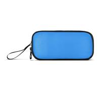Dodger - Astuccio per matite con cerniera, in puro nylon, tinta unita, ad alta capacità, per ragazze, per scuola media, colore: blu
