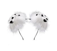 Dodheah Animale Orecchio Cosplay Capelli Cane Orecchie Cerchietti Orecchie di Lupo Copricapo Accessori per Donne Halloween Natale Carnevale Costume Bianco