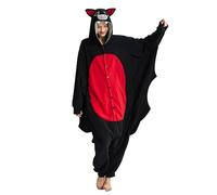 Dodheah Bat Onesie Adulto Halloween Pigiama Nero Animale Cosplay Costume Sleepwear Jumpsuit One-Piece per Le Donne Uomini L