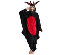 Dodheah Mothman Onesie Adulto Halloween Pigiama Nero Animale Cosplay Costume Sleepwear Jumpsuit One-Piece per Le Donne Uomini XL
