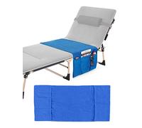 Dodheah Telo Sdraio Con Tasche 100% Telo Mare Cotone Spugna Telo Spiaggia Telo Sdraio Spiaggia Portatile Asciugamano Mare per Vacanza Al Mare Prendere Il Sole Sedie a Sdraio Blu