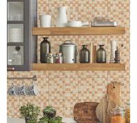 Dodici adesivi impermeabili in PVC con retro rimovibile per pareti di cucina e bagno, con motivi geometrici per layout personalizzato (C)