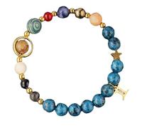 Dodici braccialetti zodiacali in pietra naturale, marmo blu, malachite rossa e blu, lapislazzuli, pietra da disegno, turchese, uomo e donna, festa della mamma, Natale, regali di compleanno, 6.6