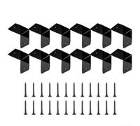 Dodici clip per pergola con viti per gazebo e supporto per ramponi, staffe in acciaio zincato, adatte per vari progetti in legno all'aperto (7,5 x 9,4 cm)