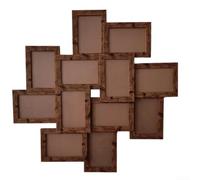 Dodici cornici per collage da 10 x 15 cm, con robusta cornice in MDF e parti numerate per un montaggio rapido e una presentazione a lungo termine (venatura del legno di palma)