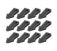 Dodici cunei per porte in PVC, impilabili e progettati per evitare che le porte sbattano e fornire stabilità antivento in case, uffici o aree pubbliche (nero)