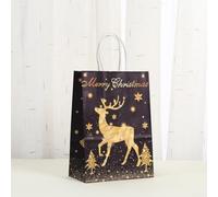 Dodici eleganti sacchetti di carta decorativi neri e oro soluzione per tutti i tuoi s (039-2)