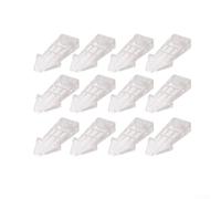 Dodici fermaporta realizzati in PVC per fissare le porte contro sbattere e vento, con cunei impilabili per regolare l'altezza dello spazio della porta e l'uso in diverse impostazioni (trasparente)