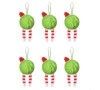 Dodici ornamenti a sfera di peluche con corde da appendere, progettati per albero di Natale e decorazioni stagionali da utilizzare in case, ristoranti, hotel e luoghi per eventi (A)