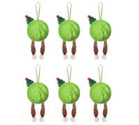 Dodici ornamenti a sfera in peluche con corde da appendere, progettati per albero di Natale e decorazioni stagionali da utilizzare in case, ristoranti, hotel e luoghi per eventi (E)