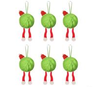 Dodici ornamenti a sfera in peluche con corde da appendere, progettati per albero di Natale e decorazioni stagionali da utilizzare in case, ristoranti, hotel e luoghi per eventi (C)