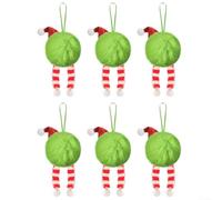 Dodici ornamenti a sfera in peluche con corde per appendere progettati per albero di Natale e decorazioni stagionali da utilizzare in case, ristoranti, hotel e luoghi per eventi (D)