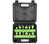 Dodici set di frese da 1/4 per la lavorazione del legno progettate per una maggiore visibilità e precisione del pezzo con punte in carburo di grado industriale e corpi in acciaio