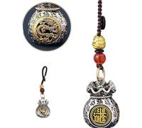 Dodici zodiacali Dio della ricchezza Bag,Prosperità quotidiana e fortuna-filled Money Bag Pendant,Ciondolo girevole Lucky Bag,Pendente girevole della benedizione,Borsa fatta a mano Dio della
