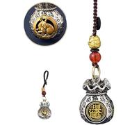 Dodici zodiacali Dio della ricchezza Bag,Prosperità quotidiana e fortuna-filled Money Bag Pendant,Ciondolo girevole Lucky Bag,Pendente girevole della benedizione,Borsa fatta a mano Dio della