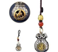 Dodici zodiacali Dio della ricchezza Bag,Prosperità quotidiana e fortuna-filled Money Bag Pendant,Ciondolo girevole Lucky Bag,Pendente girevole della benedizione,Borsa fatta a mano Dio della