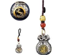 Dodici zodiacali Dio della ricchezza Bag,Prosperità quotidiana e fortuna-filled Money Bag Pendant,Ciondolo girevole Lucky Bag,Pendente girevole della benedizione,Borsa fatta a mano Dio della