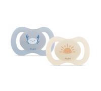 DODIE Set di 2 succhietti Anatomici 0-2 mesi Special Nascita Blu Mini Granchio