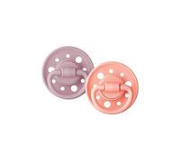 DODIE Ciuccio rotondo GAIA, tetina per bambini, 6-36 mesi, rosa, confezione da 2