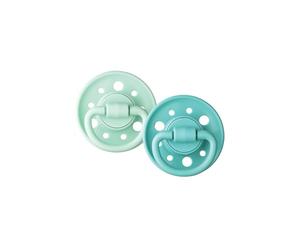DODIE Ciuccio rotondo GAIA, tetina per bambini, 6-36 mesi, verde, confezione da 2