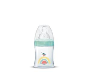 Dodie, Initiation+, Biberon Anticolica, Lagoon / Valentino, Tettarella Rotonda, 3 Fori, Flusso Lento, da 0 a 6 mesi, 150 Ml