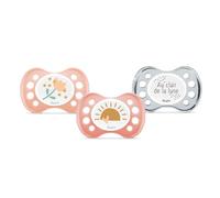 DODIE Lotto di 3 ciucci Anatomici Essenziali Giorno/Notte 0-6 mesi Rosa