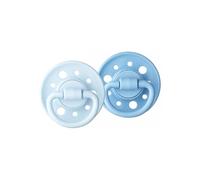Dodie Set 2 Lecca-Lecca Rotondi Gomma Naturale 0-6 Mesi Blu/Blu Pastello - Prodotti Bimbi