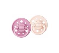 Dodie Set 2 Lecca-Lecca Rotondi Gomma Naturale 0-6 Mesi Rosa Pastello/Viola - Prodotti Bimbi
