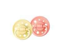 Dodie Set 2 Lecca-Lecca Rotondi Gomma Naturale 6-36 Mesi Rosa/Giallo - Prodotti Bimbi