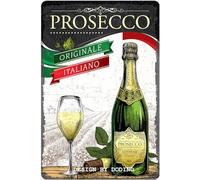 DODINO 20 x 30 cm, targa in lamiera retrò, PROSECCO, funny, vintage, accessorio decorativo per la casa, targa in metallo per tutti i proprietari di bar o pub
