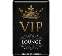 DODINO 20 x 30 cm, targa in lamiera VIP LOUNGE, decorazione Chill Lounge, cartello in metallo, decorazione vintage, idea regalo per persone speciali