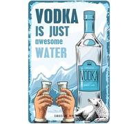 DODINO 20 x 30 cm Targa in metallo retrò VODKA targa in metallo, decorazione vintage per sala feste, pub irlandese e cucina, idea regalo come accessorio da bar