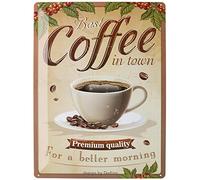 DODINO targa di metallo 30x40cm vintage caffe accessorio decorativo per la casa, decorazione vintage, cucina, caffè, idea regalo