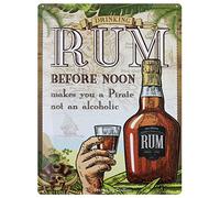 Dodino Targa in metallo, 30 x 40 cm, RUM, funny, accessorio decorativo per la casa, targa in metallo per tutti i proprietari di bar o pub