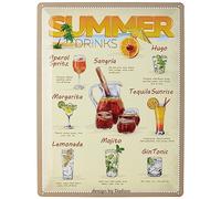Dodino Targa metallo vintage Cocktail 30x40 cm Idea regalo per amanti dei cocktail Design Retrò Vintage Placca Decorativa per Bar Caffetteria Pub Cucina Decorazione Parete