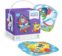 Dodo D300154 Educational 2-3-4 Elements Transport Puzzle 18 Pieces, Various