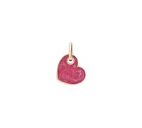 DoDo DMC4011HEARTERO9R Heart Charm - 9K Rose Gold & Red Enamel