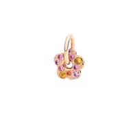 DoDo Flower Charm DMC5013-FLOWS-ZRO9R - 9K Rose Gold, Pink & Orange Sapphires